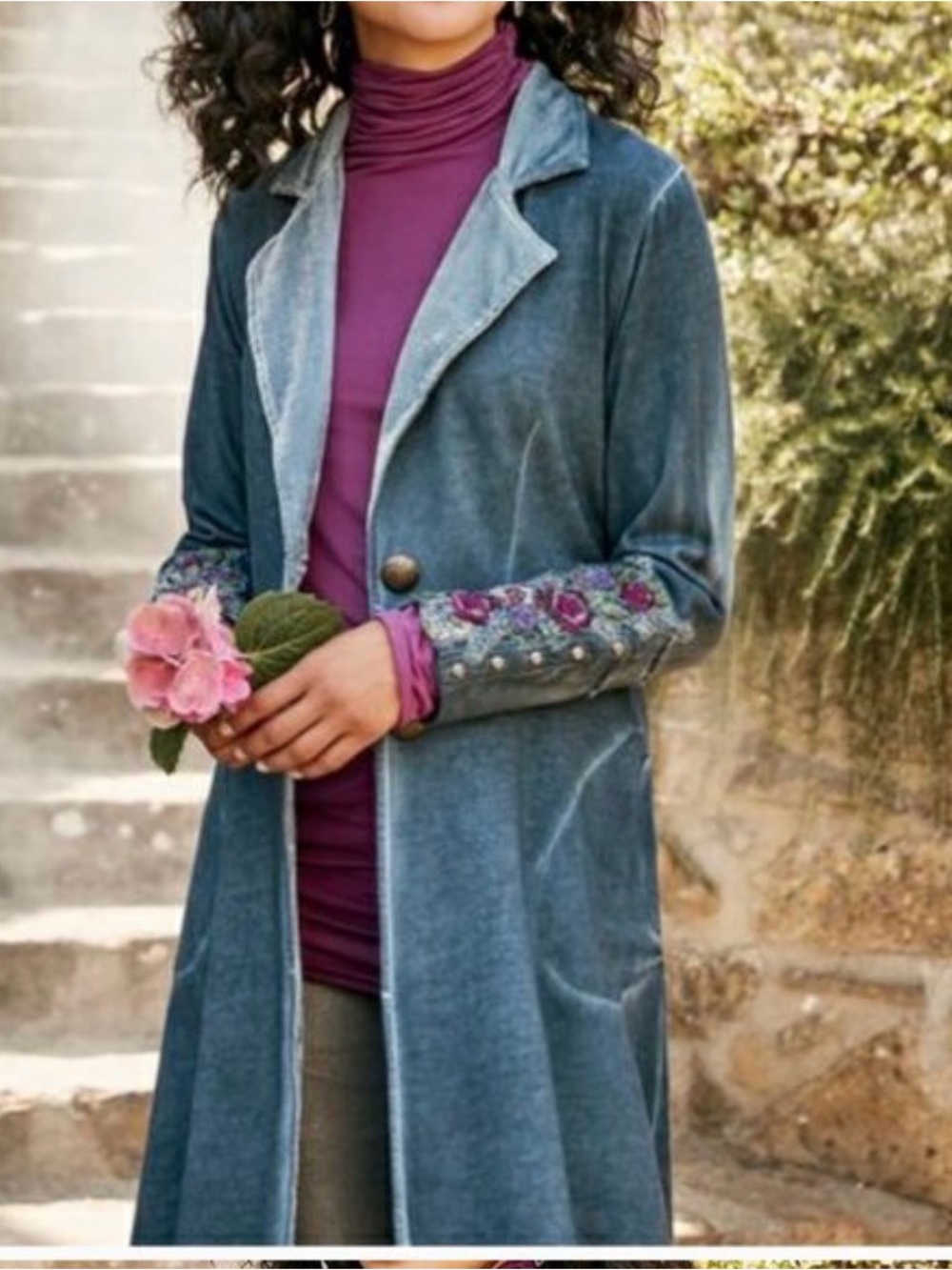 Soft surroundings heart of autumn fall jacket size large - FLAWED
